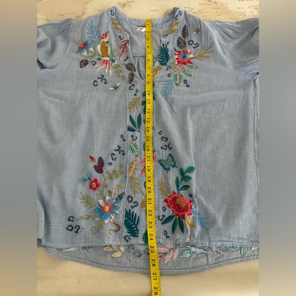 Johnny Was Indraa Puff Sleeve Effortless Blouse Size Medium - Picture 12 of 12